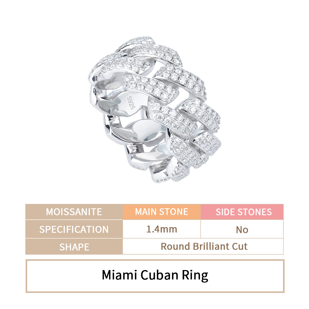 bague cubaine couleur argent