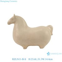RZLN11-A-S Sculpture de cheval en céramique antique faite à la main Art déco Sculpture de cheval amusante et mignonne Décoration de chambre à coucher Décoration de la maison Statuette de cheval gras