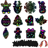Funky Scratch Art pour enfants magique arc-en-ciel couleur artisanat suspendus ornements Kit pour l'école bricolage artisanat activité Art projet fête faveur