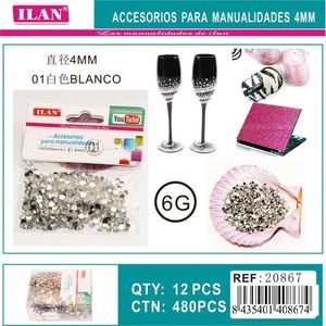 Strass Ilan 4 mm bianchi per artigianato e progetti fai da te - Product Image 1