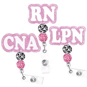 Accessoires pour infirmières médicales, porte-badge à paillettes RN CNA LPN avec perles, porte-badge d'identification pour étudiants en soins infirmiers, travailleurs sociaux - Product Image 2