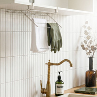 Organisateur d'évier de cuisine mural pliable en acier inoxydable, gain de place, avec support réglable pour torchons et éponges