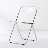 Chaise de salle à manger pliante en acrylique Transparent Design Simple Home Photo Chair pour Internet Celebrity Clothing Store