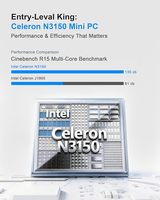 Mini PC industriel avec 8 Go de RAM, 256 Go de SSD, double sortie pour écran 4K, WiFi 5 et Bluetooth 4.2, ordinateur de bureau compact