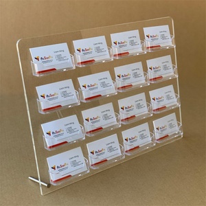 Wall Mounted Custom Clear Acrylic Business Card Display <b>Stand</b> Holder with Customized Color & Logo Customized Size for Office - Product Image 1