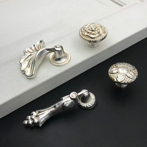 Hot European Style Antique <strong>Silver</strong> Furniture <strong>Knob</strong> Pendant <strong>Door</strong> Nob Wooden <strong>Knobs</strong> Drawer <strong>Knobs</strong> - Product Image 3