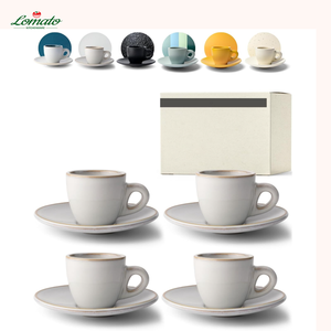 Tasse et soucoupe à expresso en céramique de forme italienne classique, finition mate, pour café, hôtel, mariage, cadeau, logo personnalisé, vente en gros - Product Image 6