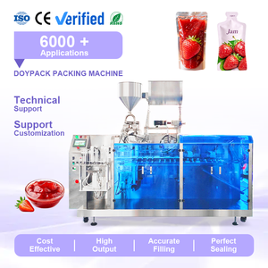 Machine d'emballage automatique pour confiture de fraises en sachets préformés, machine d'emballage Doypack pour confiture de mûres en sachets verticaux - Product Image 1