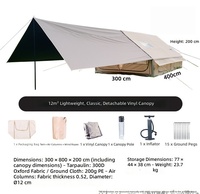 Tenda Camping Tiup Outdoor yang Dapat Disesuaikan 12 Meter Persegi Tanpa Perlu Pemasangan, Ramah Perjalanan, Portabel, Tahan Air
