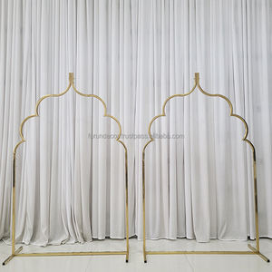 Mesa de comedor de autoservicio circular de acero inoxidable dorado furun, utilizada para bodas, festivales y fiestas - Product Image 1