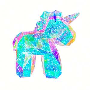 2023 New Holographic Valentine's Day <b>Gift</b> Glowing LED Holographic Unicorn Toy for Girlfriend <b>Children</b> Birthday <b>Christmas</b> <b>Gift</b> - Product Image 4