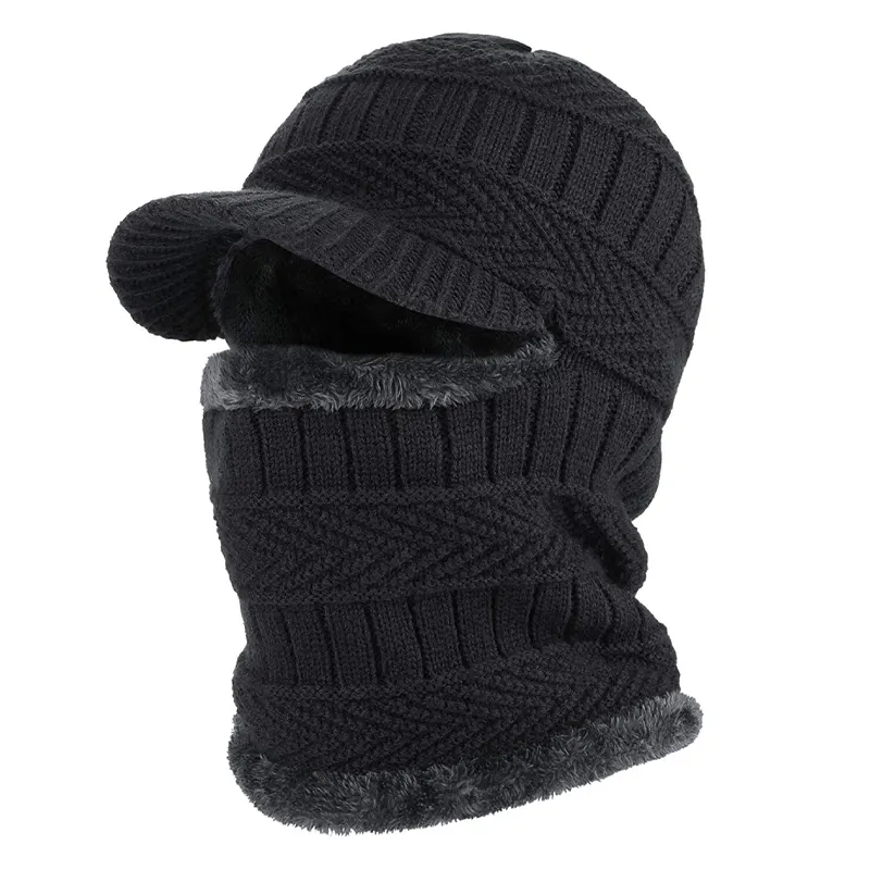 Chapeau d'hiver Skullies Beanies For Men Women Wool Scarf Caps Balaclava Mask Gorras Bonnet Knitted Hat