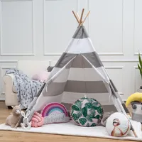 Grosir Baru 2022 Rumah Bermain Kain Kanvas Tenda Teepee Anak-anak Dekorasi Ruangan Anak-anak Mainan Tidur Bayi Dalam Ruangan Tenda Anak-anak dengan Alas Dasar
