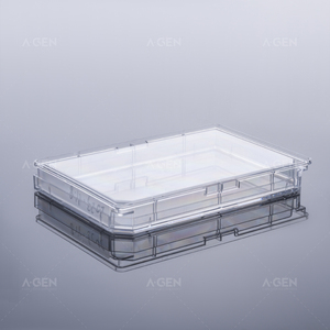 Plaque de culture cellulaire stérile à fond plat à puits unique avec couvercle transparent - Product Image 6
