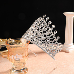 Diadema de Lujo Vintage Coronas de Reina, Tiara Nupcial Elegante y Brillante para Bodas, Bailes de Graduación, Corona de Princesa con Pedrería, Corona de <span class=keywords><strong>Miss</strong></span> Universo - Product Image 4
