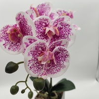 Orchidée Phalaenopsis Artificielle Effet Naturel en Pot – Composition Florale Décorative pour Maison, Bureau et Jardin