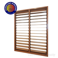 Ventana de Aluminio con Revestimiento de Madera, Color Bronce, Certificación NOA de Miami Dade, Ventilación Eficiente, Proveedor de Tamaños Personalizados