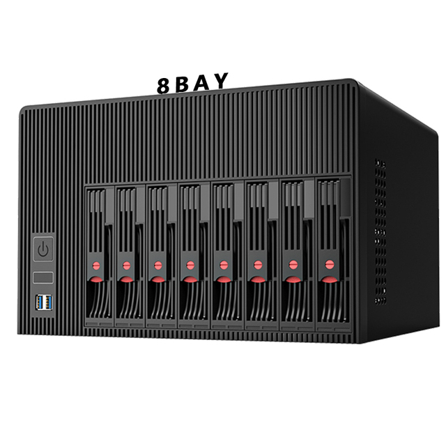 Para Ssd 16T 8 Bay Nas Chassis Fully Itx Box Mini Pc Hdd Hard Drive Motherboard Lga1700 System case Nas Server Storage 8 Bay