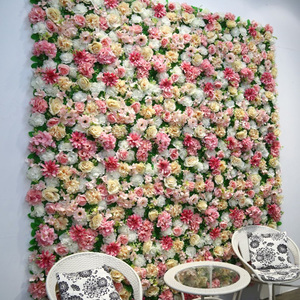 Pannello di Fiori Artificiali in Seta con Supporto, Decorazioni Floreali per Sfondo di Palcoscenici, Natale, Halloween, Matrimoni, Lauree, Pasqua - Product Image 1