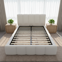 Lit rembourré en bouclette Teddy, design nuage de luxe, sur mesure, taille King/Queen/Full, pour chambre à coucher, maison, appartement, mobilier