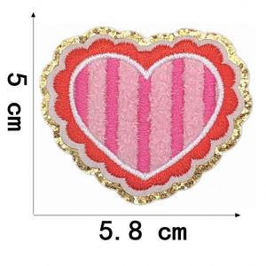 New Pink Style Self Sticker/<b>Iron</b> On/Embroidered Gold Edge Mouse Ear Heart Patch - Product Image 5