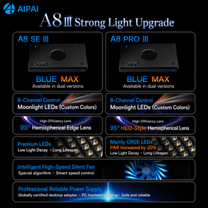 Lumière de récif 230W Ver.3 avec contrôle WiFi via application, spectre complet pour <span class=keywords><strong>aquarium</strong></span> marin d'eau salée, <span class=keywords><strong>éclairage</strong></span> LED 8 canaux, programmable avec lever et coucher de soleil - Product Image 4