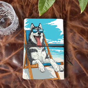 A6 Notebook fatto a mano bellissimo regalo di copertina per i team finanziari ottimo per le note di bilancio e il monitoraggio delle spese <span class=keywords><strong>con</strong></span> il cane Husky su essere - Product Image 3