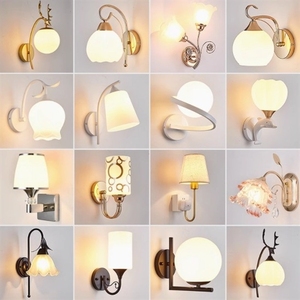 Lampade <span class=keywords><strong>da</strong></span> parete per camera <span class=keywords><strong>da</strong></span> letto, LED, moderne e semplici, in stile nordico americano, luci <span class=keywords><strong>da</strong></span> corridoio per soggiorno, hotel, parete - Product Image 2
