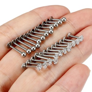 Juego de 24 piezas de acero inoxidable para labios, Diamante Blanco, Zirconia, hoyuelo, <span class=keywords><strong>Piercing</strong></span>, joyería, joyería de moda transfronteriza a la venta - Product Image 1