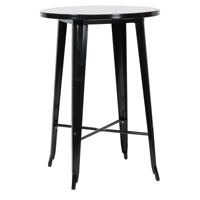 Ensemble de table et chaises de bar rondes en métal rouge pour extérieur, mobilier de bistrot commercial, tabourets hauts pour patio