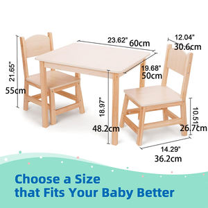 Ensemble table et chaises en bois pour enfants de 3 à 8 ans, facile à nettoyer, pour manger, prendre des collations et jouer - Product Image 6