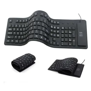 Slim Silicone Wired Keyboard Ultra Thin Foldable Keyboard For Tablet PC Portable Mini Folding Keyboard