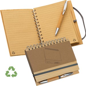 Promotional Eco Friendly <b>A5</b> Hardcover <b>Diary</b> Notebook With Recycled Paper and Bamboo Pen for Office Daily Use - Product Image 1