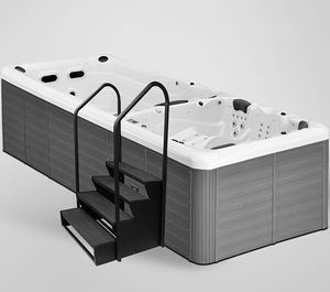 Échelle de piscine extérieure moderne 4 marches, bain à remous noir, spa, antidérapant, étanche - Product Image 6