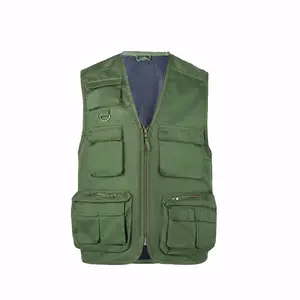 Custom Util Men's gilet multi pockets Cargo waistcoat fisherman fishing Vest for climbing photography