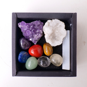 Lot <span class=keywords><strong>de</strong></span> 7 cristaux <span class=keywords><strong>de</strong></span> guérison des chakras avec amas d'améthyste, géode <span class=keywords><strong>de</strong></span> quartz clair et baguette <span class=keywords><strong>de</strong></span> sélénite pour l'équilibrage énergétique - Product Image 6