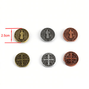 Collana Personalizzata con Perline <span class=keywords><strong>in</strong></span> Legno da 10MM, Rosario Cattolico di San Benedetto con Crocifisso e Croce - Product Image 6