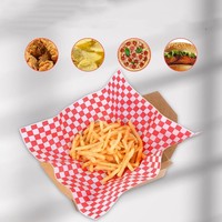 Offre Spéciale 12x12 "100pcs feuilles de papier de doublure de panier de nourriture, feuilles de papier ciré résistant à la graisse pour le festival de fête de la nourriture et à l'extérieur