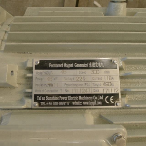 पेशेवर टिकाऊ 45 किलोवाट कम आरपीएम पनबिजली संयंत्र के लिए 300 आरपीएम स्थायी चुंबक - Product Image 3