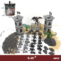 55pcs PP Roman Castle & Dragon Play set - Deluxe Ancient Siege pour enfants à partir de 3 ans