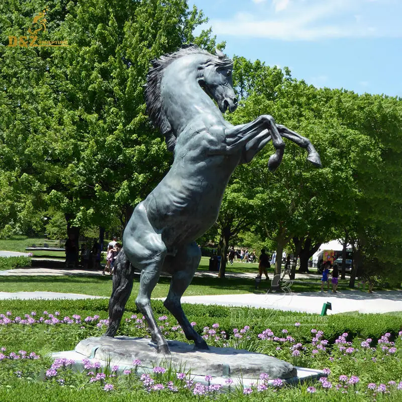 Op Maat Gemaakte Grote Buitenkunst Dierenbeeld Springen Bronzen Paardensculptuur