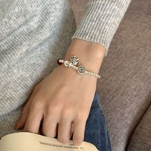 Bracelet Éléphant en Argent Sterling S925 avec Agate Rouge, Style Chinois, Huit Directions de Prospérité, Bijou Élastique pour Femme - Product Image 3