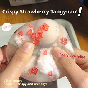 KJKJ Bola Squishy Grande de TPR de Rebote Lento, Hecha a Mano, con Diseños de Fresa, Macaron, Copo de Nieve y Sésamo, con Sensación Musical, Juguete para Apretar para 14 años - Product Image 6