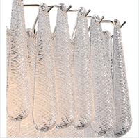 Lustre en verre artisanal multi-niveaux de designer, grand luminaire suspendu en métal de qualité supérieure pour la décoration de villa à plafond haut