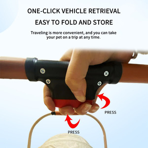 Poussette pliable JXB à 4 roues pour chiens et chats avec frein, design en maille, roues tout-terrain - Voyage sans tracas - Product Image 4