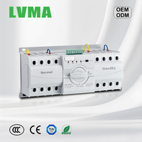 Interrupteur de transfert automatique triphasé LMQ1-63J ATS à double alimentation, type disjoncteur, 4P 6A à 63A AC400V