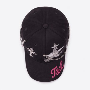 Gorra de Béisbol de 6 Paneles de Gamuza de Lujo con Logotipo Personalizado al por Mayor, con Bordado de Chenilla y Pedrería Plateada Brillante de Alta Frecuencia - Product Image 5