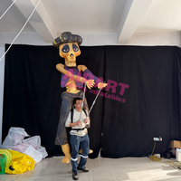 Costume gonflable géant de marionnette squelette du Jour des Morts, gonflable publicitaire durable pour Halloween