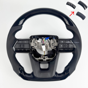 Volante de fibra de carbono de cuero y madera personalizado para <span class=keywords><strong>Toyota</strong></span> Prado 120 rav4 <span class=keywords><strong>yaris</strong></span> Innova Vitz Mk5 A90 Axio Crown Lc120 4runner - Product Image 1