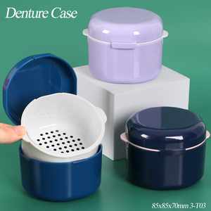 Estuche Redondo para Dentaduras Postizas SUNSHING, Contenedor Hermético con Tapa para Baño de Dentaduras, Caja Portátil para Guardar Retenedores Dentales y Limpiar Prótesis - Product Image 2